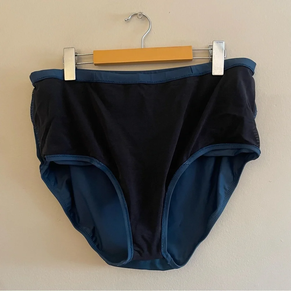 Raisins High-Waisted Ruched Bikini Bottom – Navy Plus Size 20 EUC - Picture 13 of 16